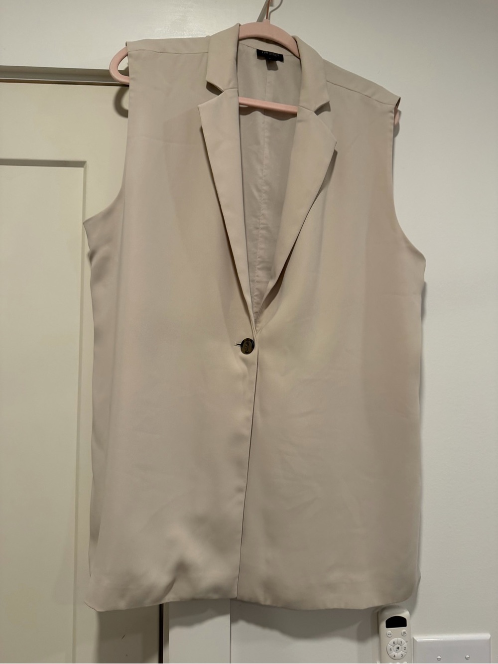 J. Jill Sleeveless Long Blazer Vest in Light Beige SZ Large Tall
